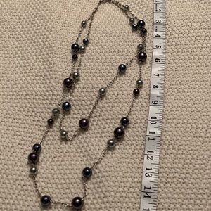 Silver long necklace